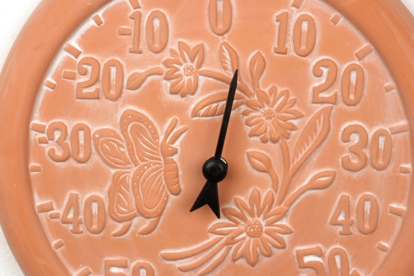 Keramický teploměr kytičky s motýlem 30cm