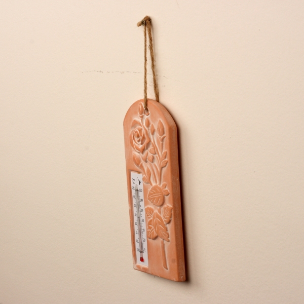 Keramický teploměr růže 22,5x9,5cm