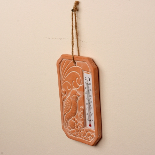 Keramický teploměr s ptáčkem 19x12cm
