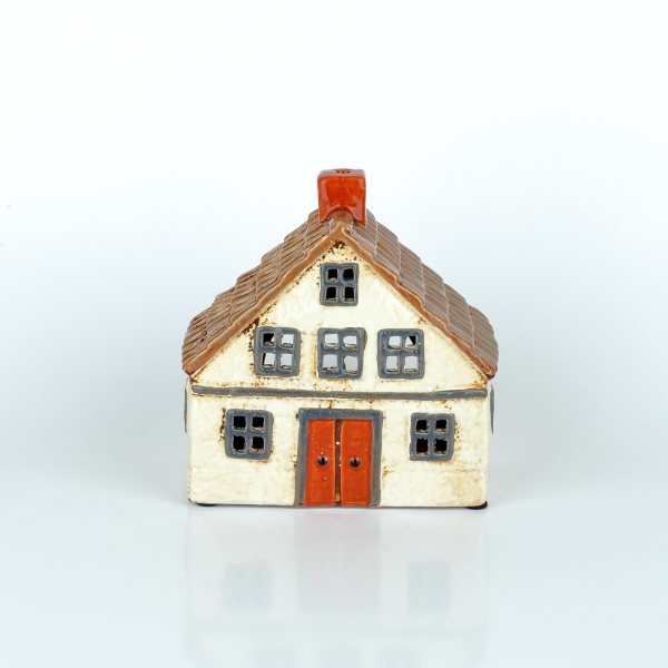 Keramický vánoční domeček 8 krémový