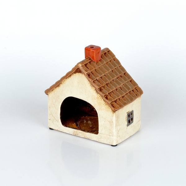 Keramický vánoční domeček 8 krémový