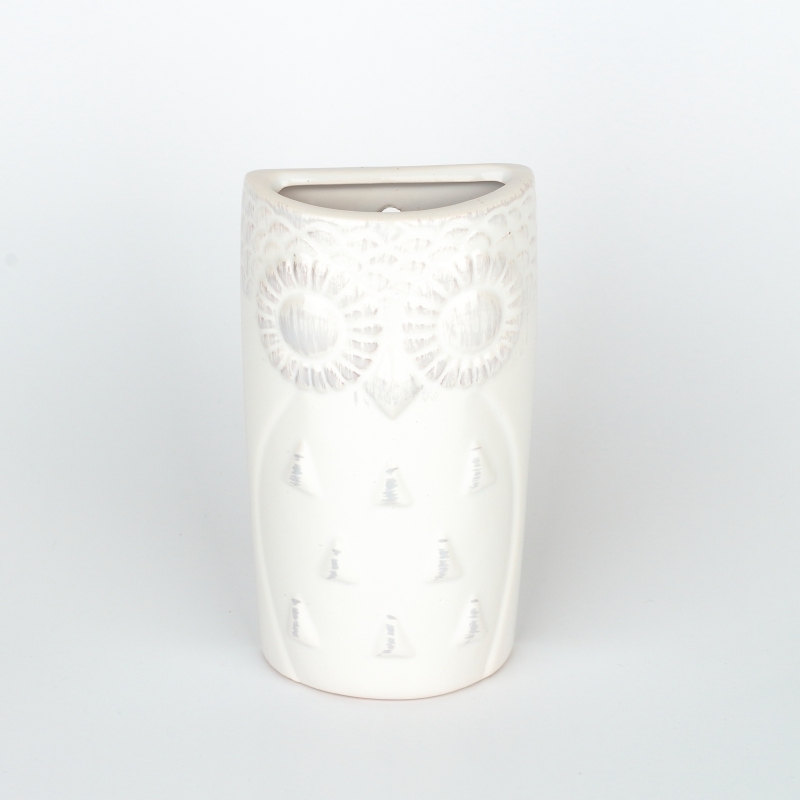 Keramický zvlhčovač vzduchu sova bílá 8,5x17x3,6cm