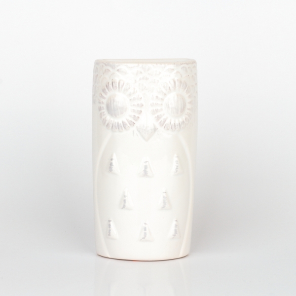 Keramický zvlhčovač vzduchu sova bílá 8,5x17x3,6cm