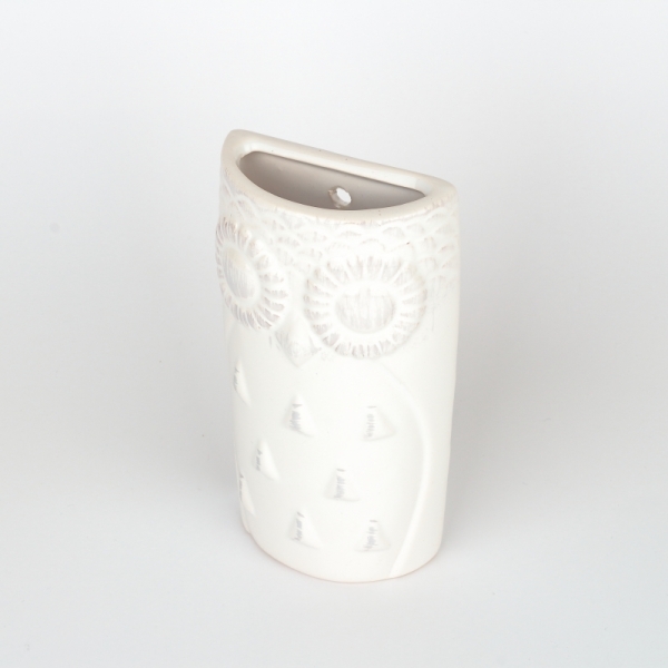 Keramický zvlhčovač vzduchu sova bílá 8,5x17x3,6cm