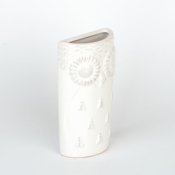 Keramický zvlhčovač vzduchu sova bílá 8,5x17x3,6cm