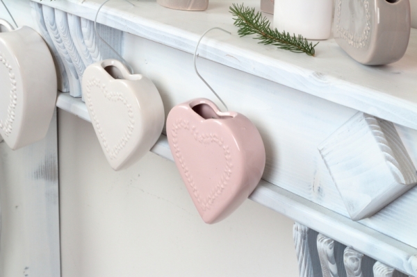 Keramický zvlhčovač vzduchu srdce 13x3,2x13cm