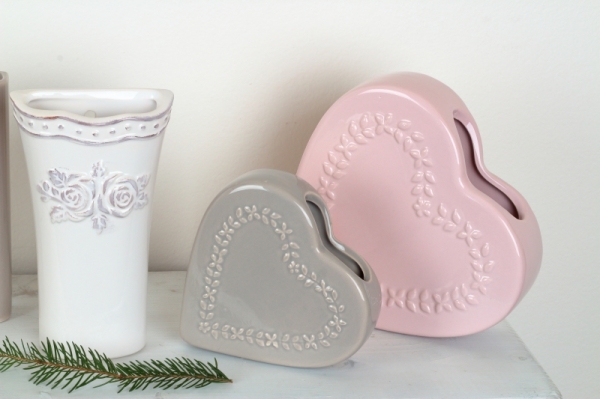 Keramický zvlhčovač vzduchu srdce 13x3,2x13cm