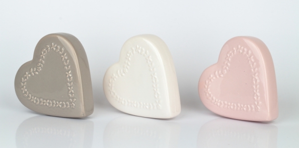 Keramický zvlhčovač vzduchu srdce bílý 13x3,2x13cm
