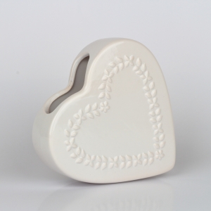 Keramický zvlhčovač vzduchu srdce bílý 18x18x5cm