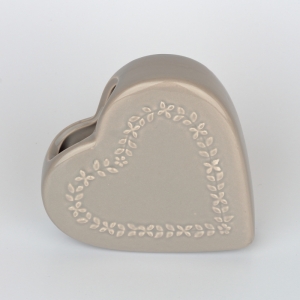 Keramický zvlhčovač vzduchu srdce hnědý 13x3,2x13cm