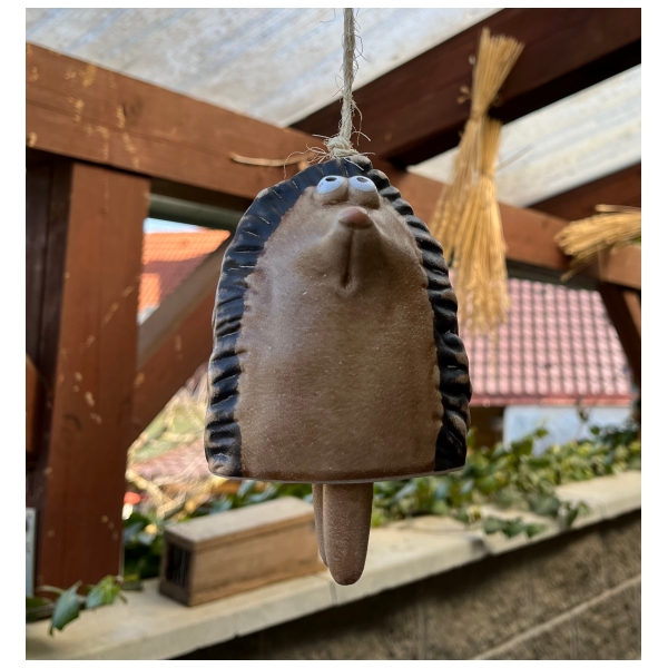 Keramický zvonek ježek 30cm