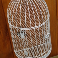 Klec na ptáka/květiny drátěná půlkulatá 33x12x21cm