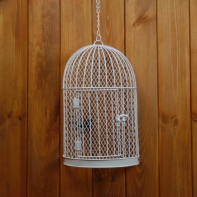 Klec na ptáka/květiny drátěná půlkulatá 33x12x21cm