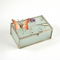 Klenotnice na šperky skleněná 13x8x7cm