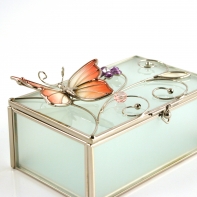 Klenotnice na šperky skleněná 13x8x7cm