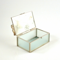 Klenotnice na šperky skleněná 13x8x7cm