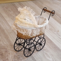 Kočárek pro panenku dekorační 24x13x28cm