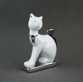 Kočka bílá porcelánová 18cm
