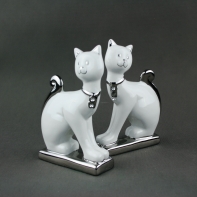 Kočka bílá porcelánová 18cm