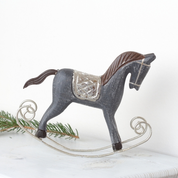 Koník houpací šedý 16x14x4cm