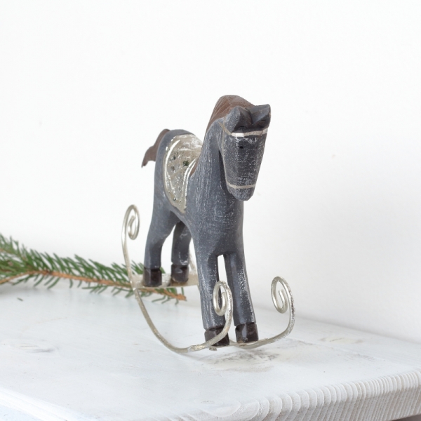 Koník houpací šedý 16x14x4cm