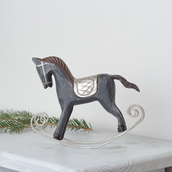 Koník houpací šedý 16x14x4cm