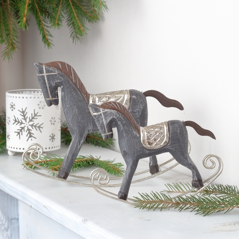 Koník houpací šedý 23x18x6cm