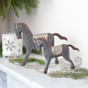 Koník houpací šedý 23x18x6cm