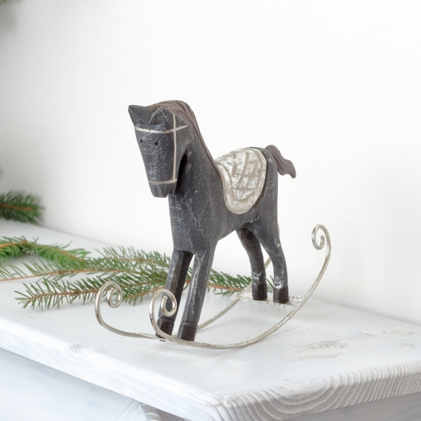 Koník houpací šedý 23x18x6cm