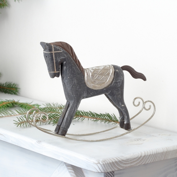 Koník houpací šedý 23x18x6cm