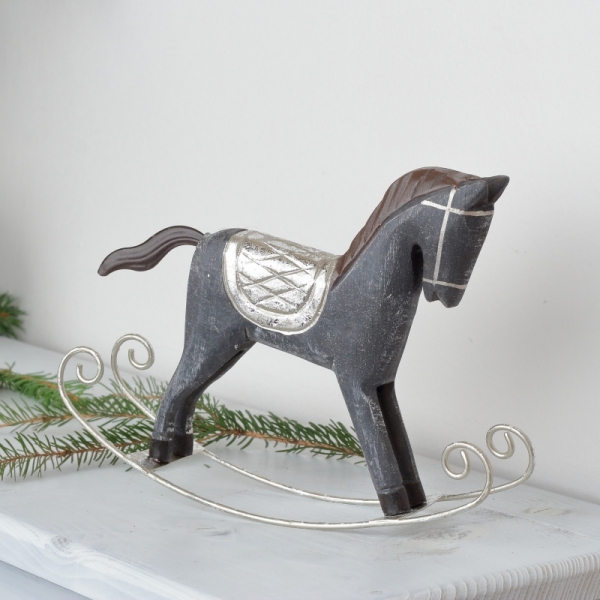 Koník houpací šedý 23x18x6cm