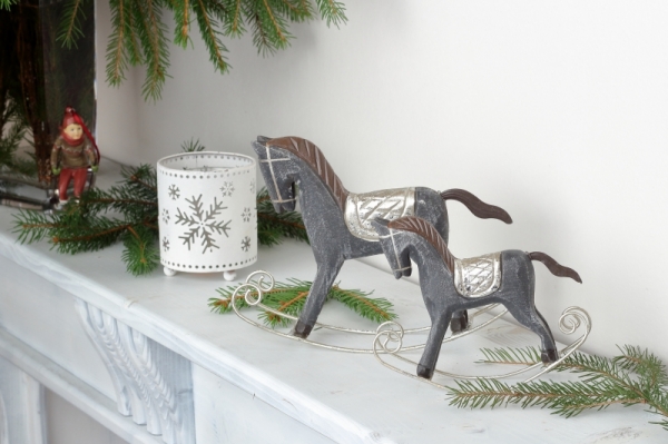 Koník houpací šedý 23x18x6cm