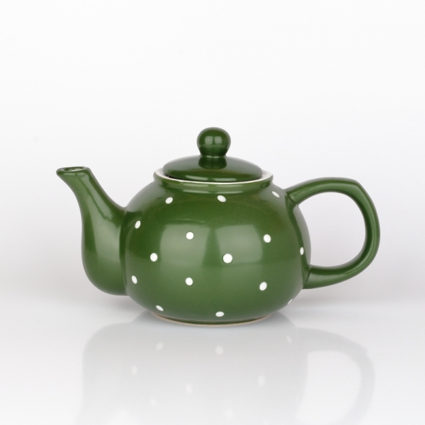 Konvice na čaj puntíkovaná zelená 1l