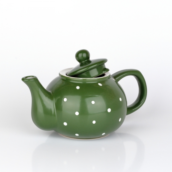 Konvice na čaj puntíkovaná zelená 1l