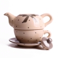Konvička a šálek s podšálkem Grey dot 13x19cm