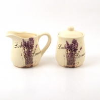 Konvička na mléko a dóza na cukr - sada 2ks výška 10cm