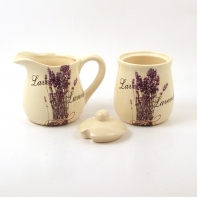 Konvička na mléko a dóza na cukr - sada 2ks výška 10cm