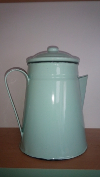 Konvička smalt dek3888- tyrkys 18cm - POŠKOZENO