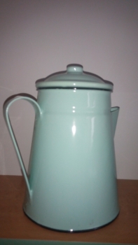 Konvička smalt - tyrkys 18cm - POŠKOZENO