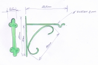 Konzola s volutou na zavěšení květin