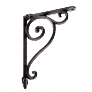 Konzole na zeď s hákem malá - černá 16,8 x 12,5 x 2,5 cm