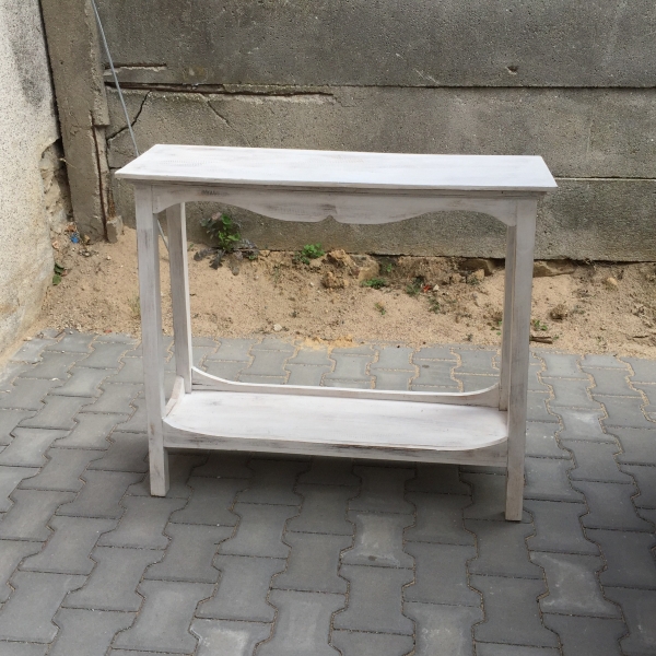 Konzolový stolek bílý vintage 80x90x30cm
