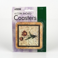 Korková podložka kytka 4ks 10,5x10,5cm