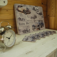 Korková podložka retro auta 10x10cm