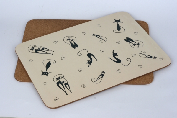 Korkové prostírání kočky 29x21cm (sada 2ks)