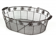 Koš drátěný s kytičkou sada 3ks 43/37/32cm