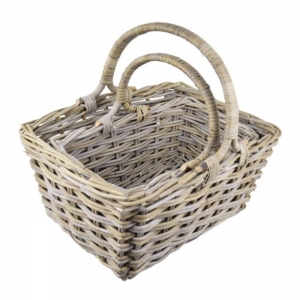 Koš hranatý, šedá, 42x60x53cm