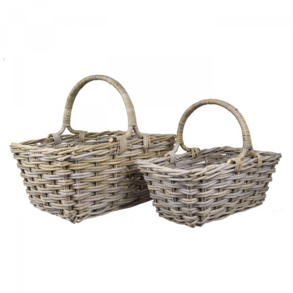 Koš hranatý, šedá, 42x60x53cm