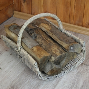 Koš na dřevo z vrbového proutí 41x34cm