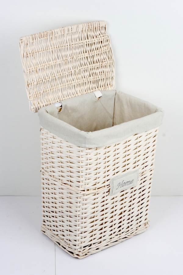 Koš na prádlo bílý HOME 37x50x28cm střední